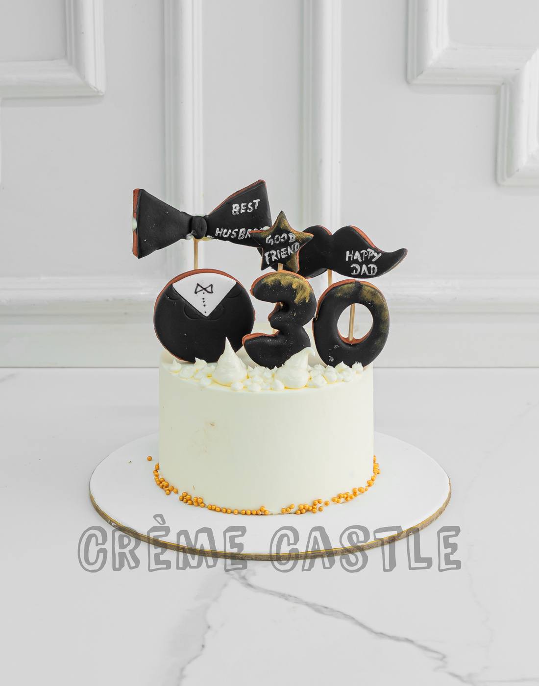 [Ganso Shop] Tie Style Gentleman Chocolate Fruits Cream Birthday Cake