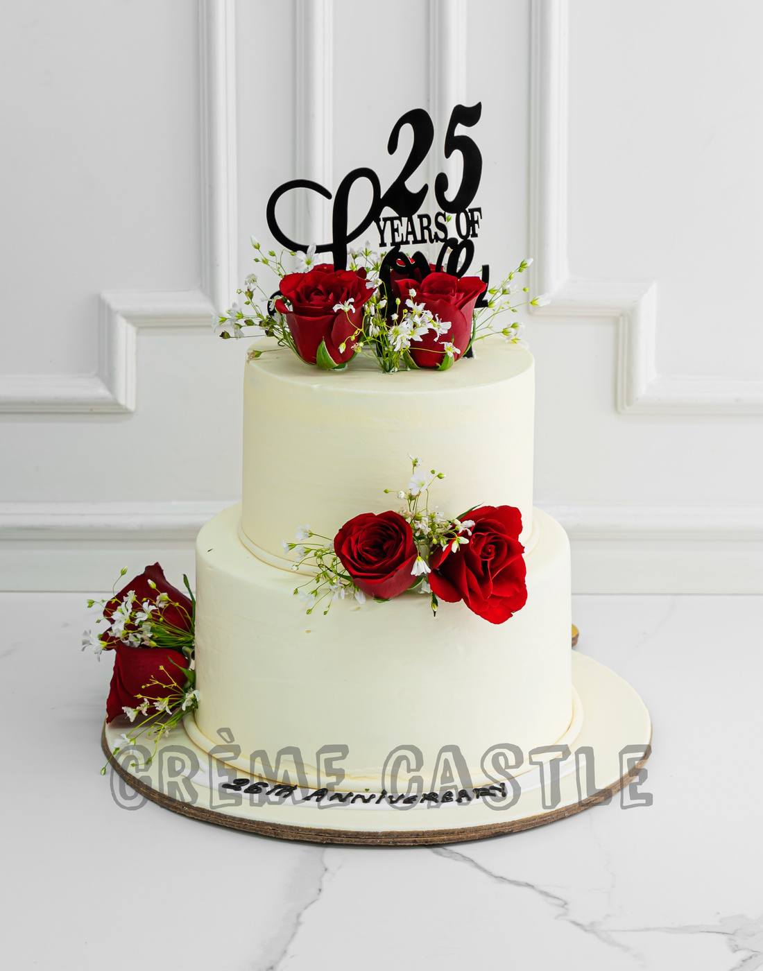 Rosy Wedding Tier Cake