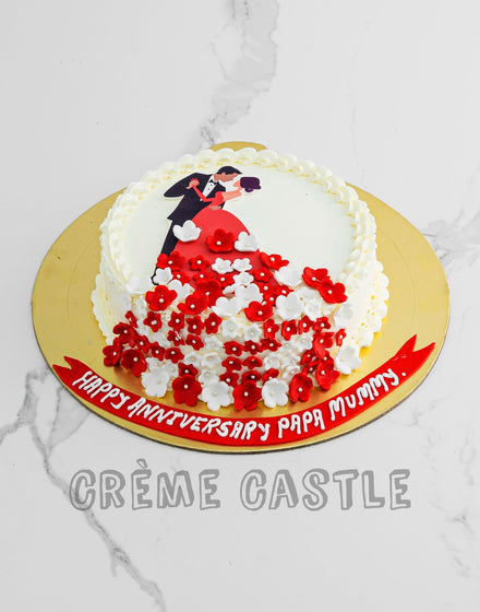 Floral Salsa Anniversary Cake