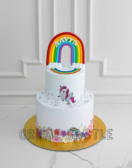 Rainbow Unicorn Birthday Cake