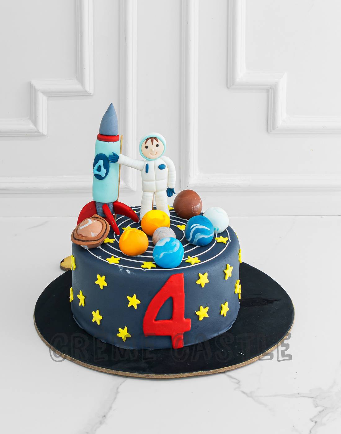 Space Series Astronaut Planet UFO Rocket Moon Cake Topper Dessert Decoration  Happy Birthday Party Children's Day