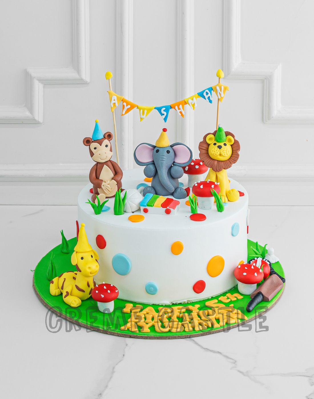 Manju's Eating Delights: Jungle Animals themed Cake