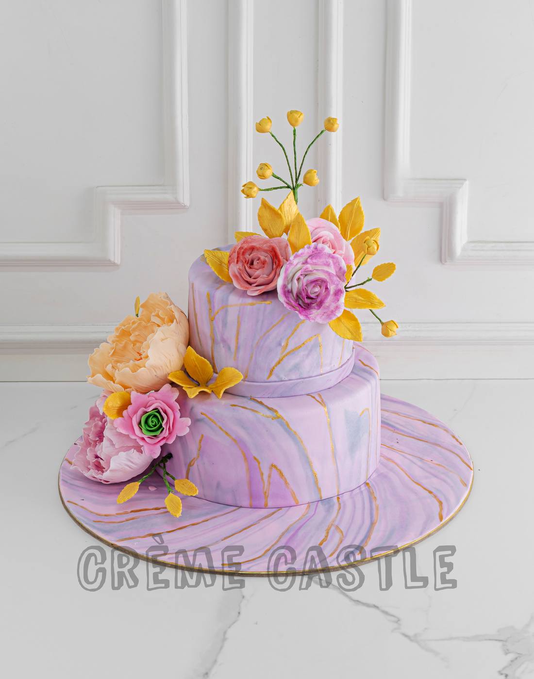 Marble Floral Cake