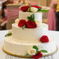 Red and White Rose Wedding Cake
