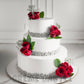 Red Rose Wedding Cake - Creme Castle