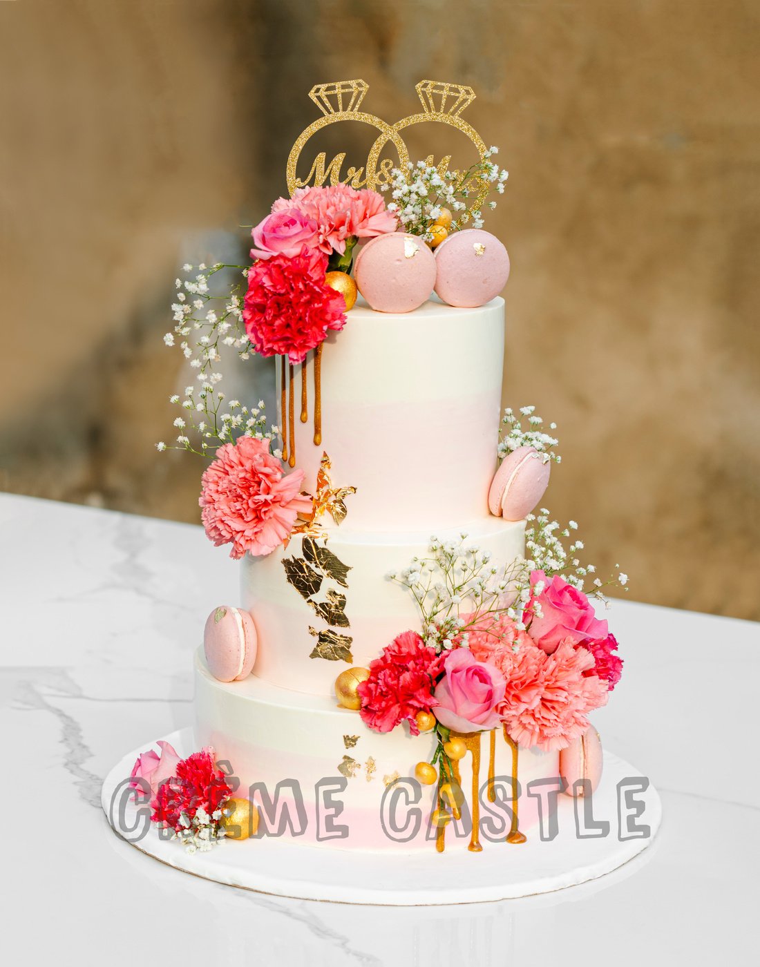 Wedding Grand Drip Cake - Creme Castle