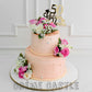 Pink Peach Wedding Cake - Creme Castle