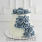 Silver Rose Wedding Cake - Creme Castle