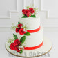 Rose Strip Wedding Cake - Creme Castle