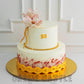 Gold Ivory Wedding Cake - Creme Castle