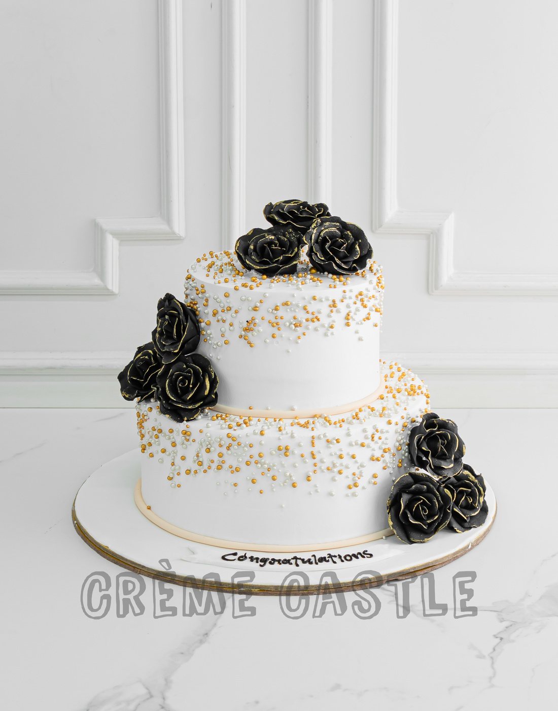 Black Rose Wedding Cake