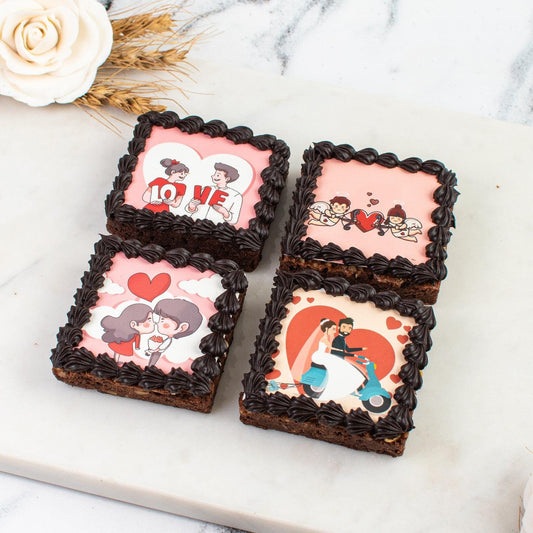 4 Customised Brownies - Creme Castle