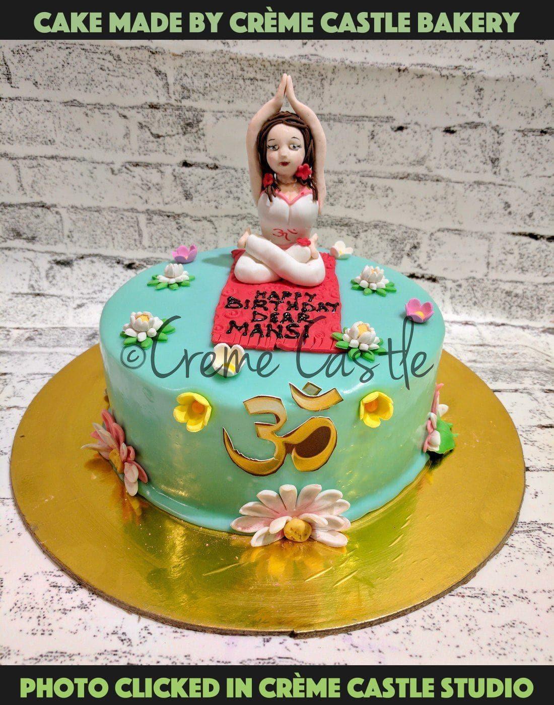 Yoga Theme Cake. Cake Designs for Wife. Noida & Gurgaon