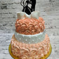 Orange Rose theme wedding cake - Creme Castle