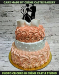 Orange Rose theme wedding Cake