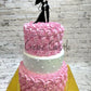 Pink Rose theme wedding cake - Creme Castle