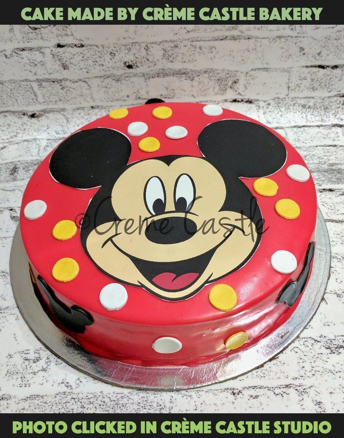 Mickey Mouse Red Photo Cake. Cake Designs for Kids. Noida & Gurgaon