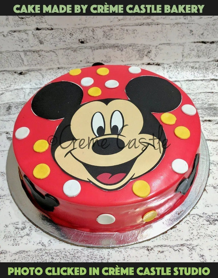 Mickey Mouse Red Photo Cake. Cake Designs for Kids. Noida & Gurgaon ...