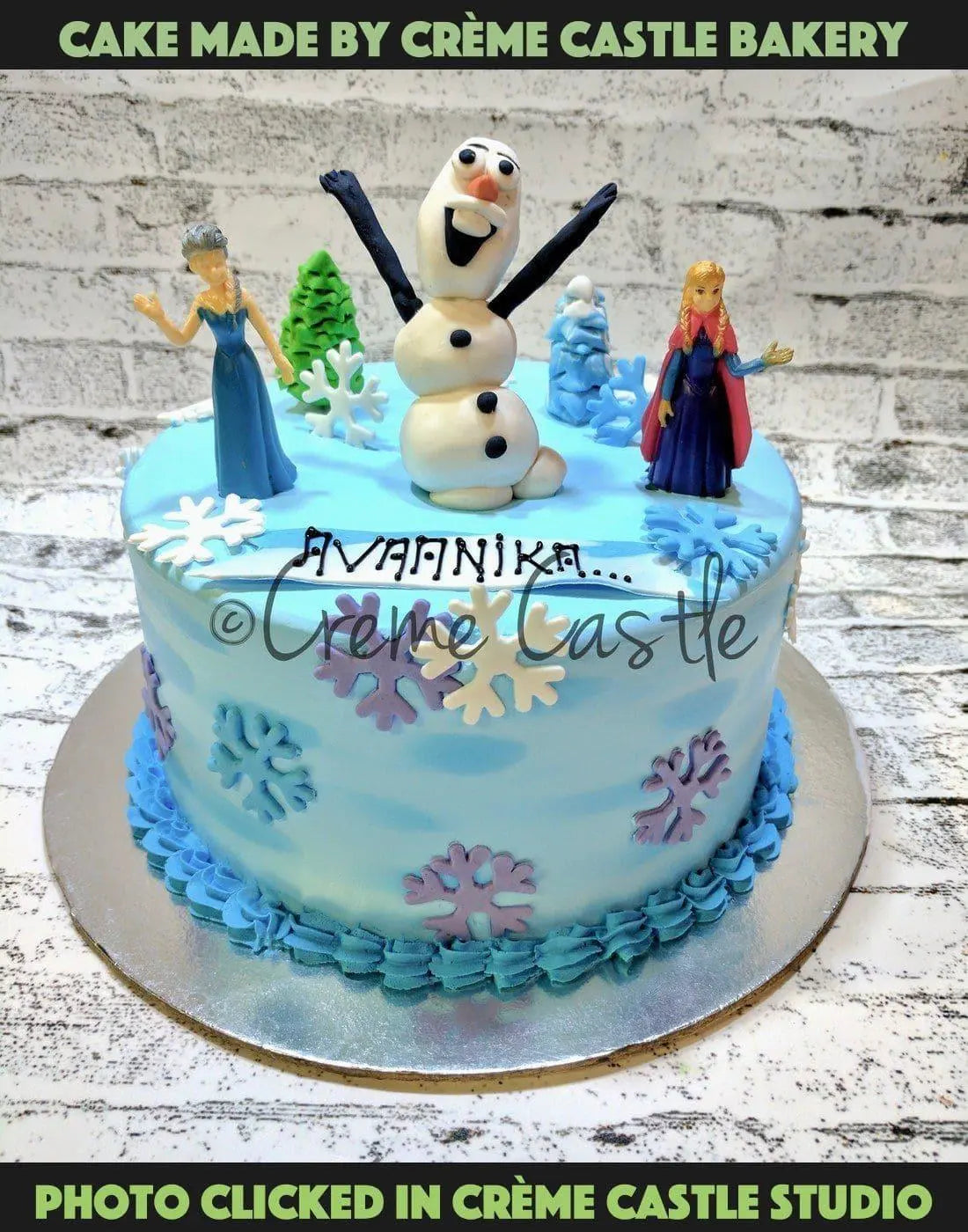 Frozen Cream Shaded Cake. Elsa theme Cake. Noida & Gurgaon