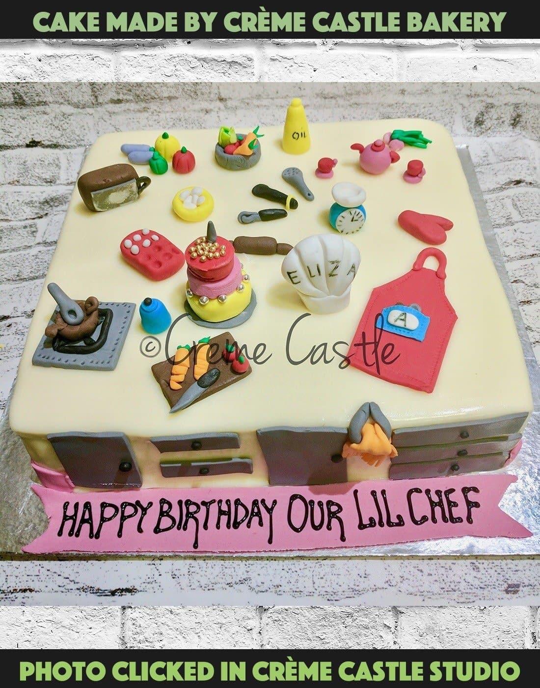 Kitchen set theme cake for cute... - Jainu's Cake World | Facebook