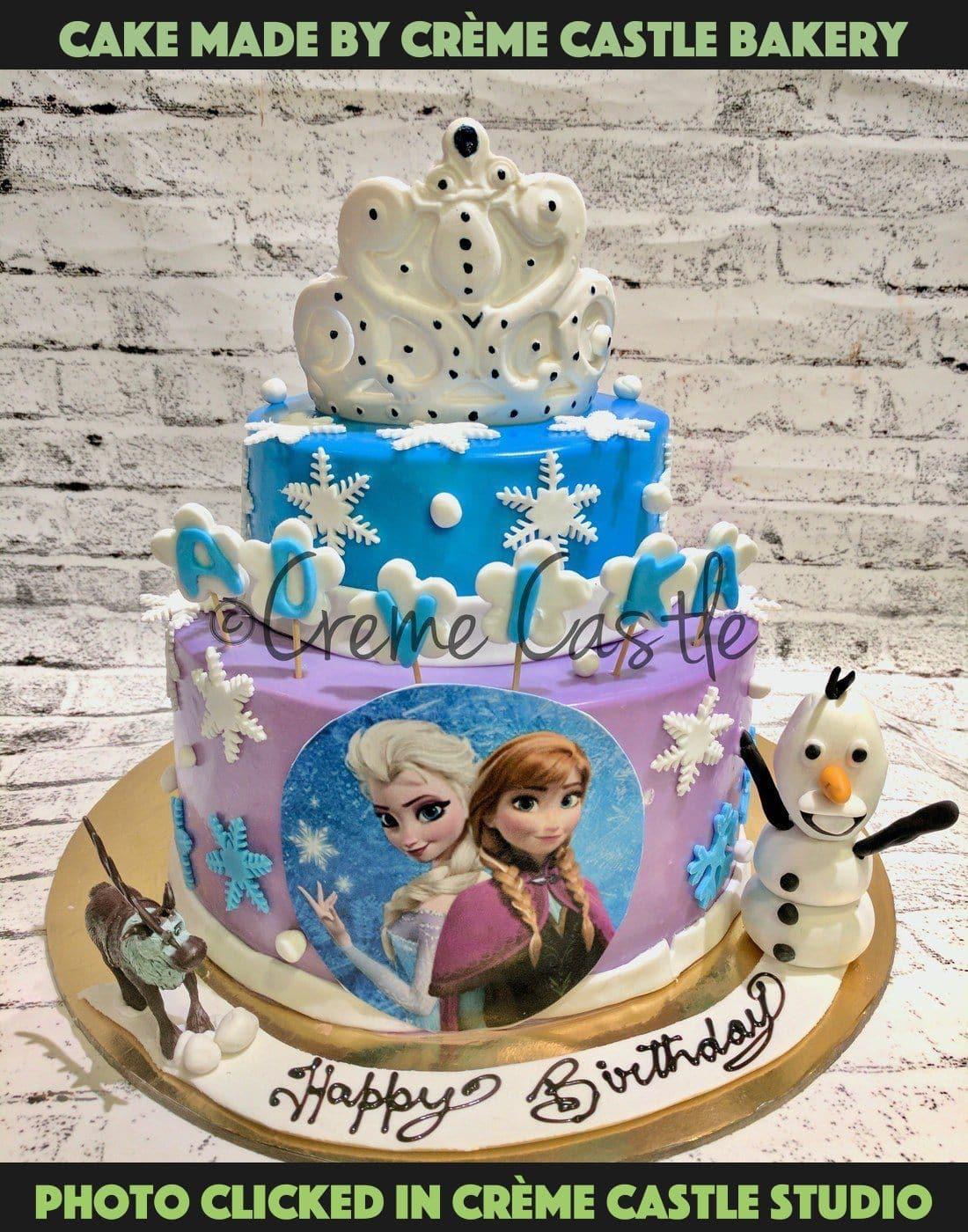 Frozen Elsa 2 Tier Custom Cake