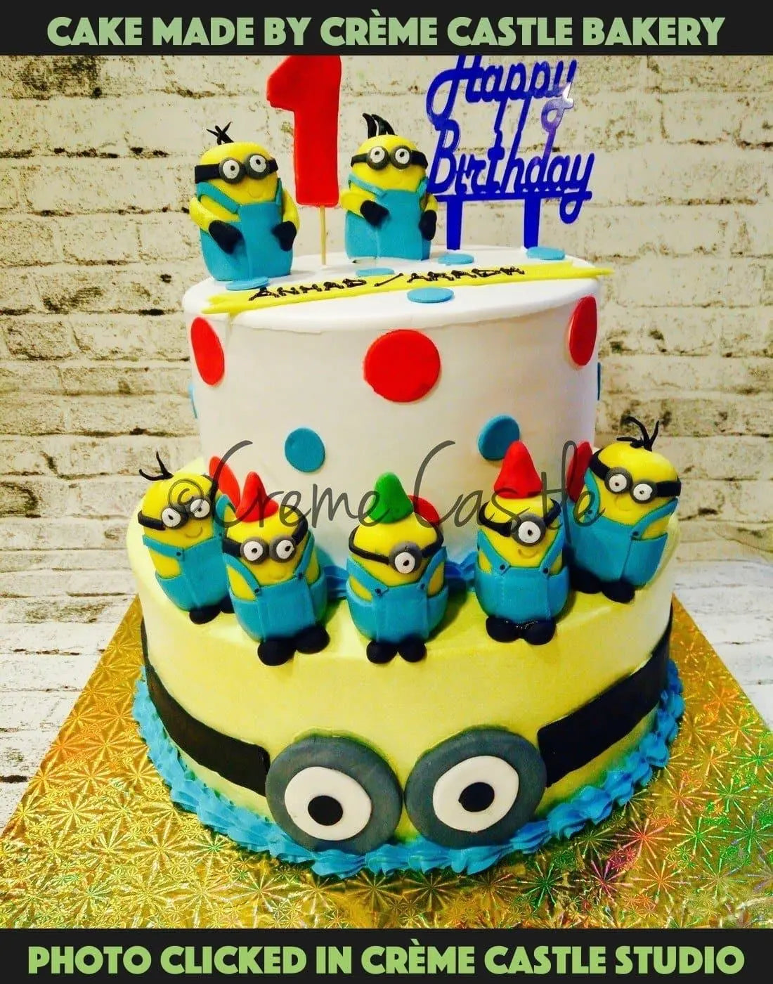 Minions tier cake - Creme Castle