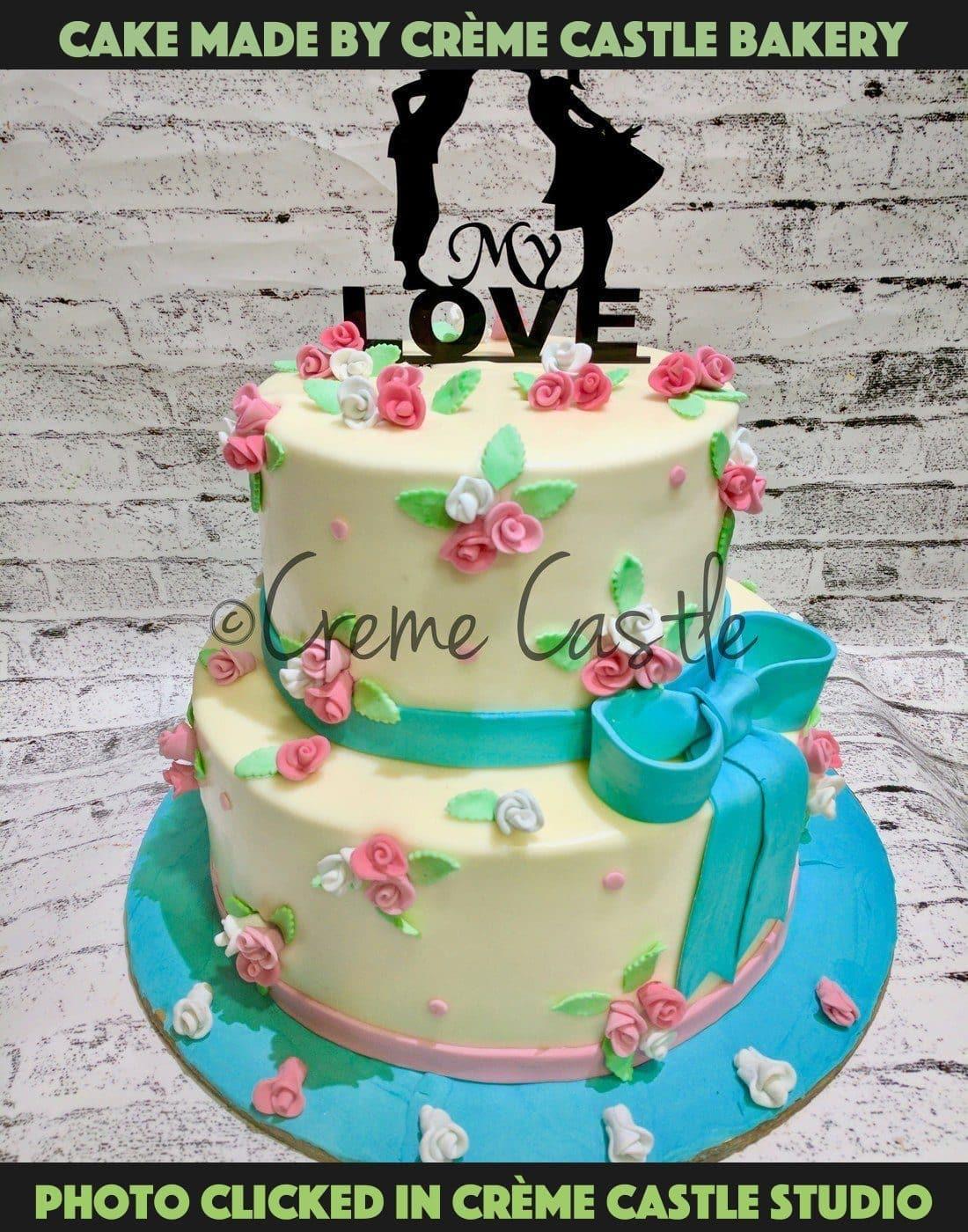 Floral cake with pastel colors 2 - Creme Castle