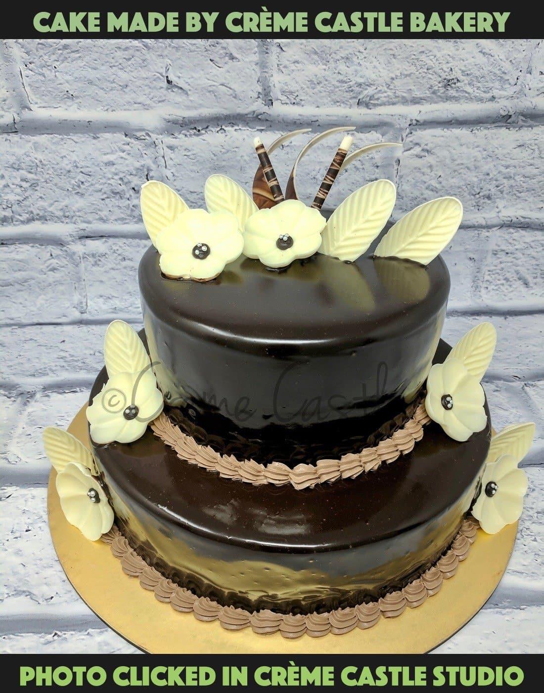 Chocolate Tier Cake - Creme Castle