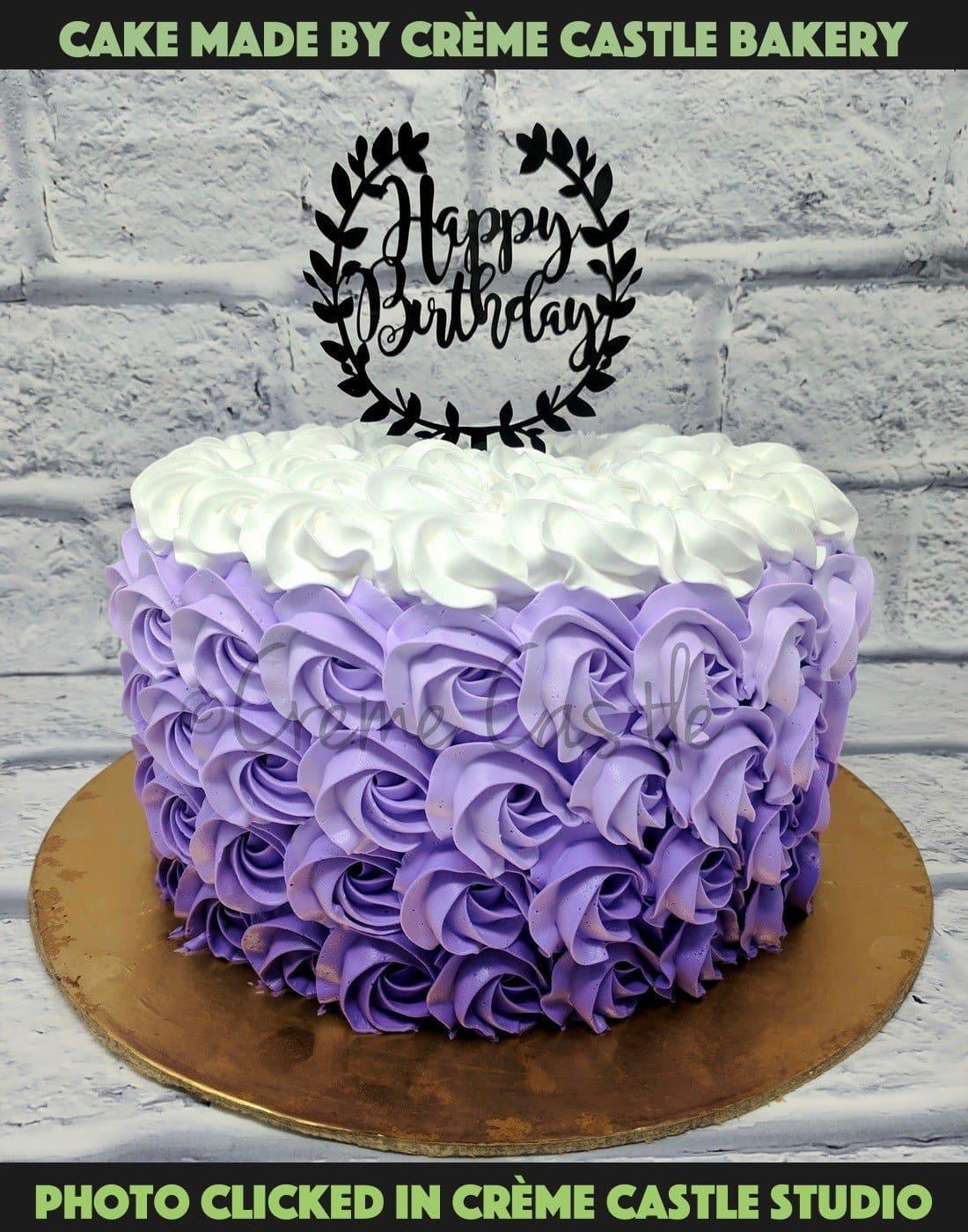 Purple Ombre Cake with flower