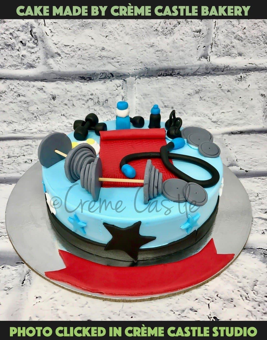 Fitness Theme Cake – Creme Castle