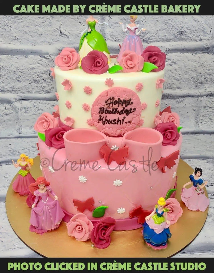 Buy Pink Princess Theme Cake Online – Creme Castle