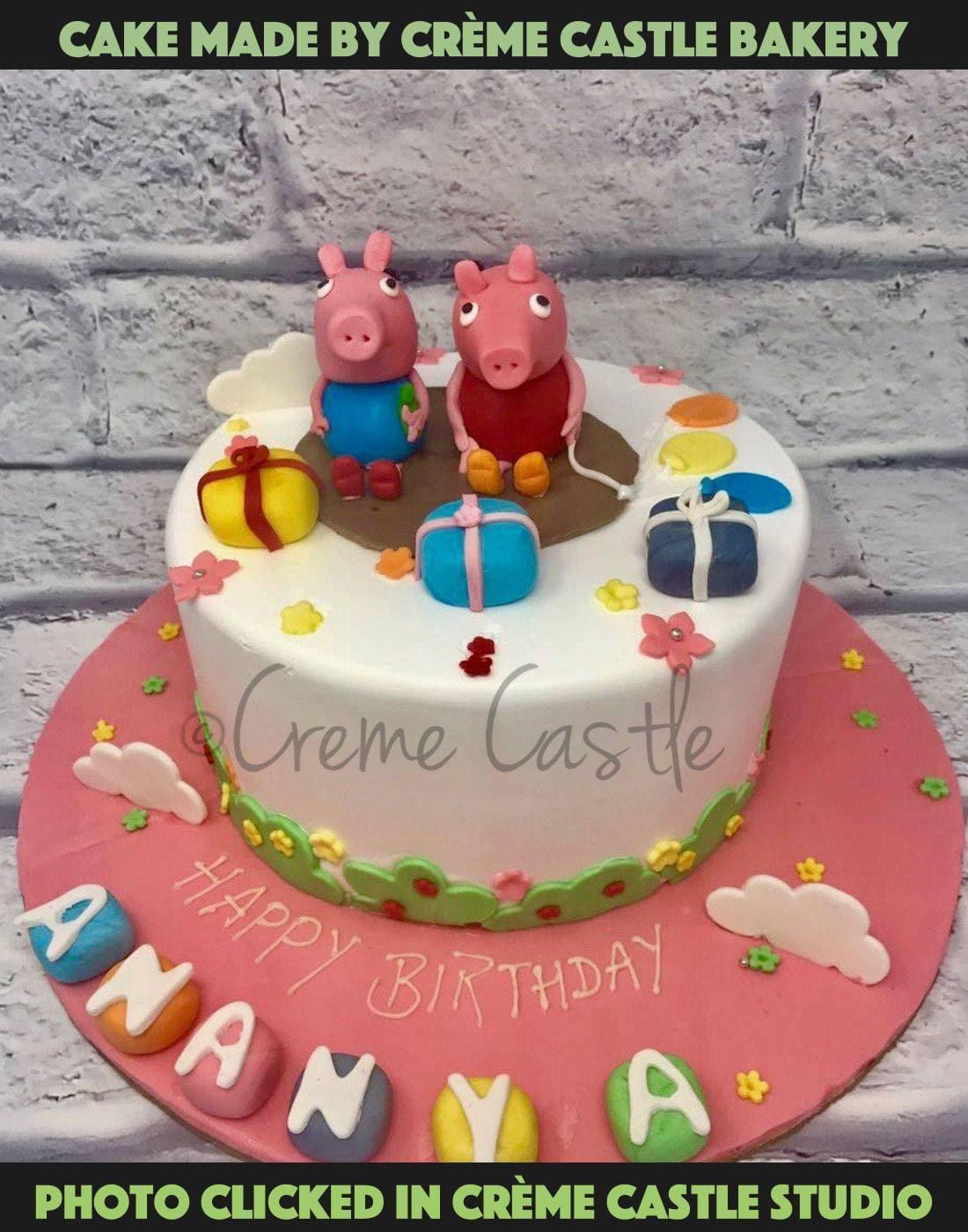 Peppa Pigs Cake - Creme Castle