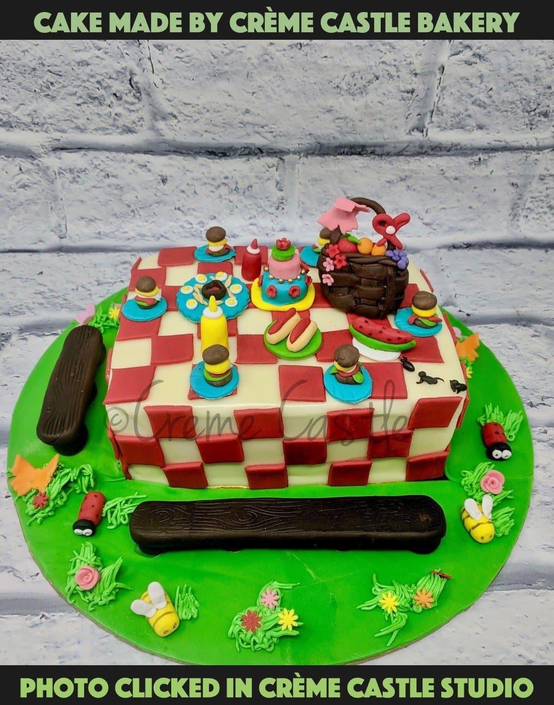 Picnic Theme Cake - Creme Castle