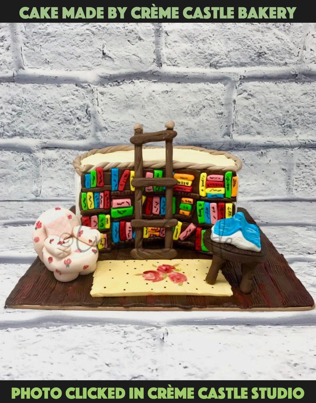 Library Theme Cake - Creme Castle