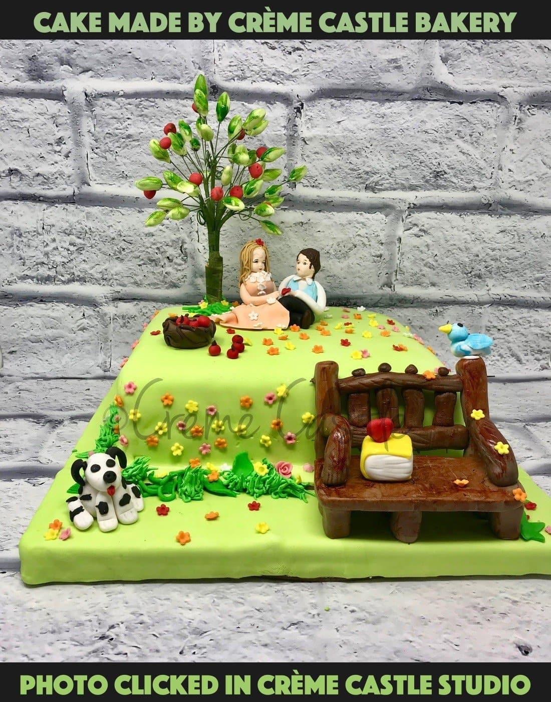 Anniversary Theme Cake - Creme Castle