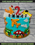 Cars And Aeroplane Theme Cake