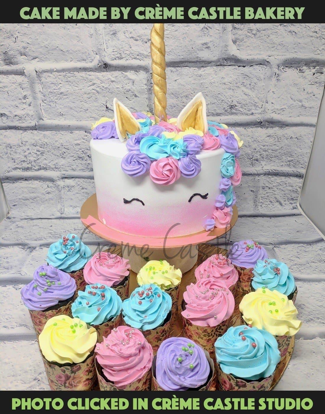 Unicorn Theme Cake - Creme Castle
