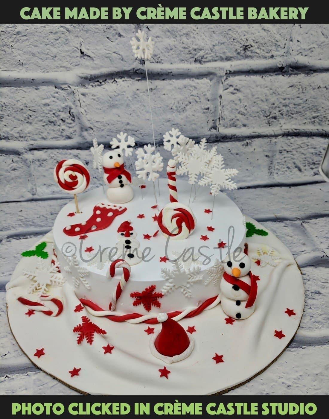 Christmas Theme Cake - Creme Castle