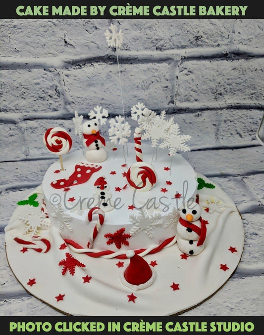 Christmas Theme Cake - Creme Castle