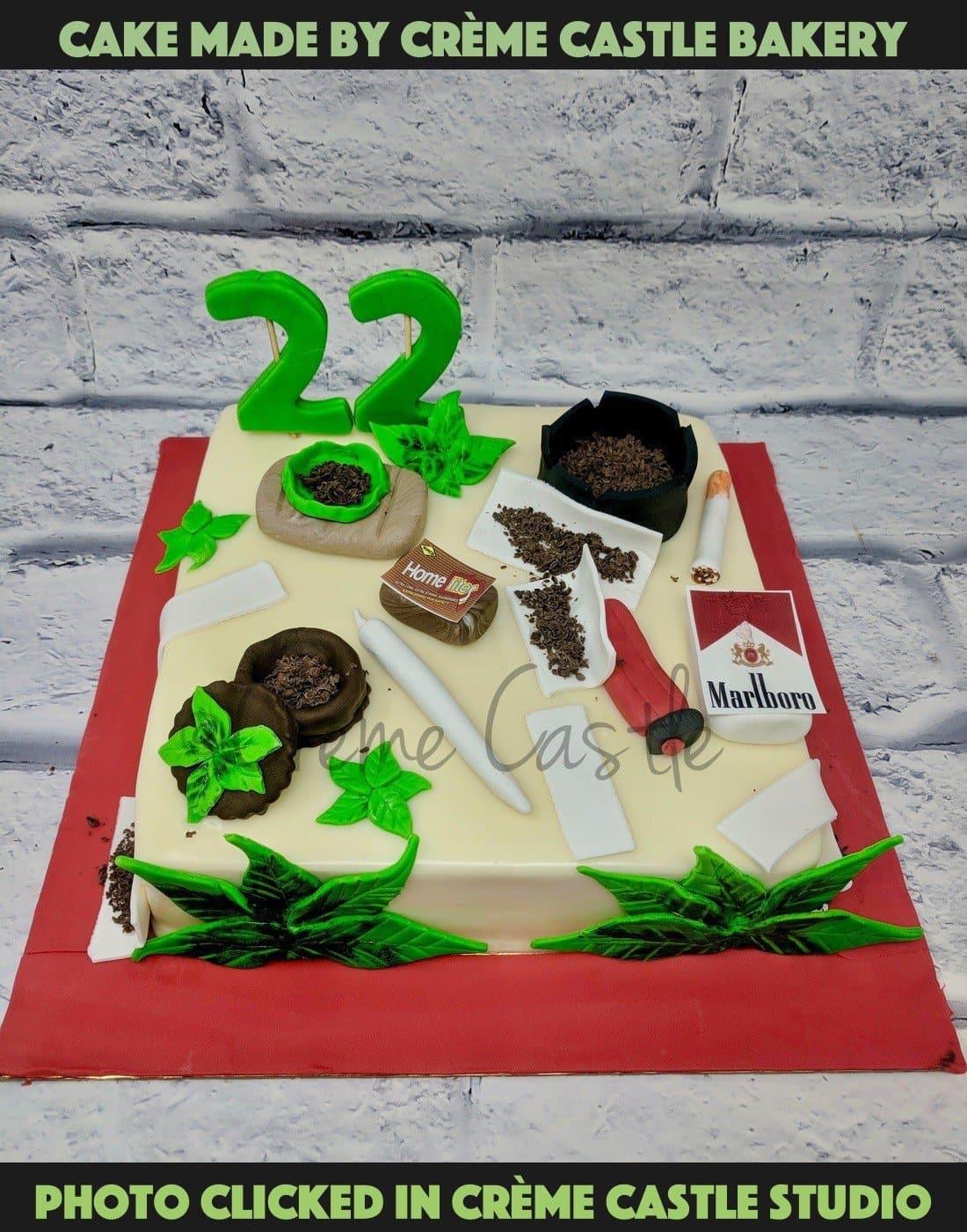 Marijuana Theme Cake - Creme Castle