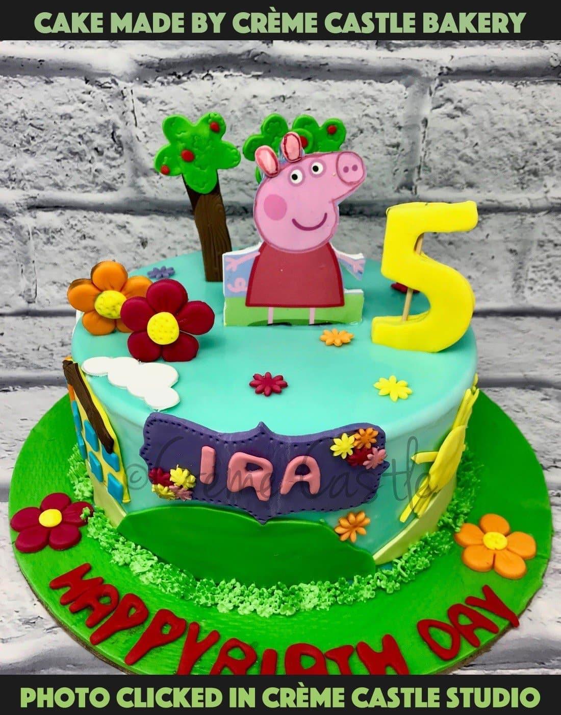 Peppa Pig Theme Cake - Creme Castle