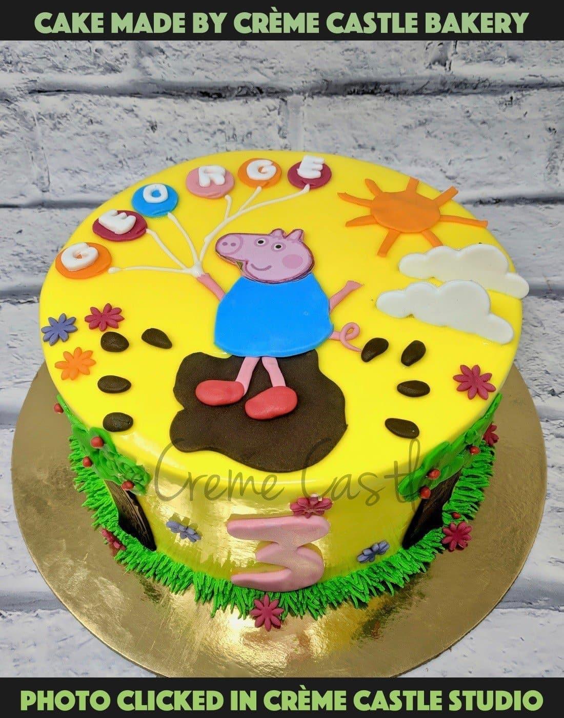 Peppa Pig Theme Cake - Creme Castle