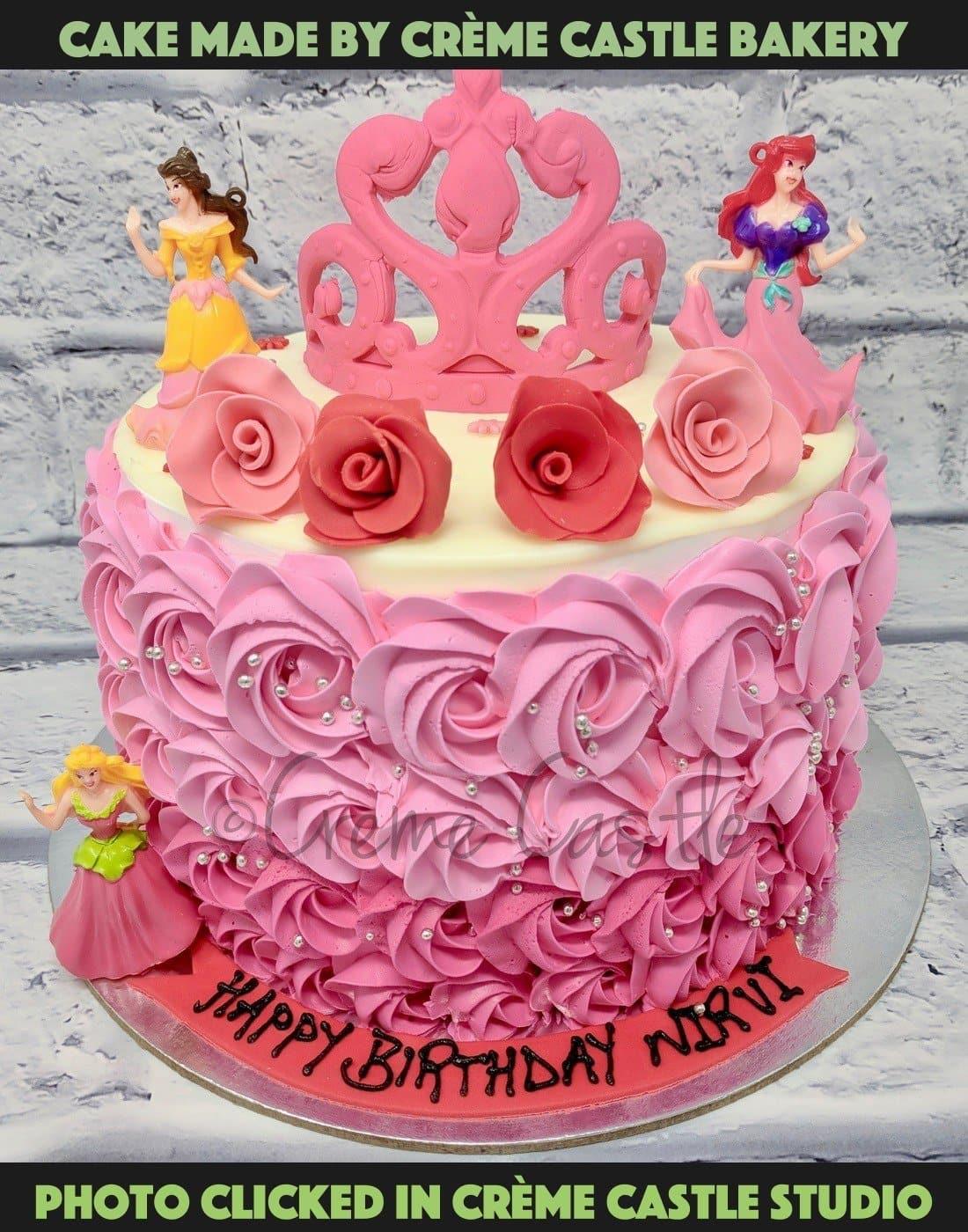 Rose And Tiara Cake - Creme Castle