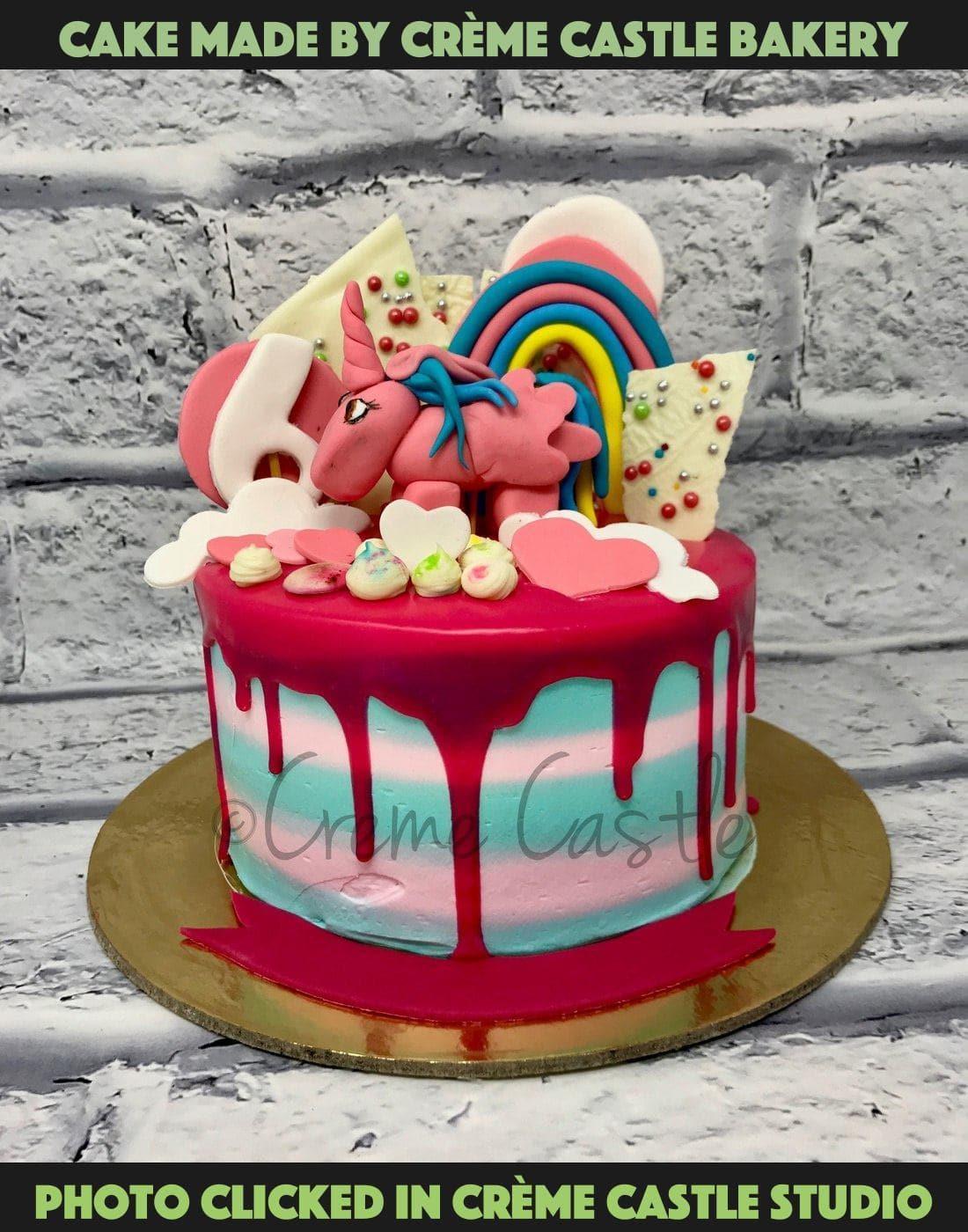 Cake Designs of Girls. Unicorn Rainbow Cake. Noida & Gurgaon