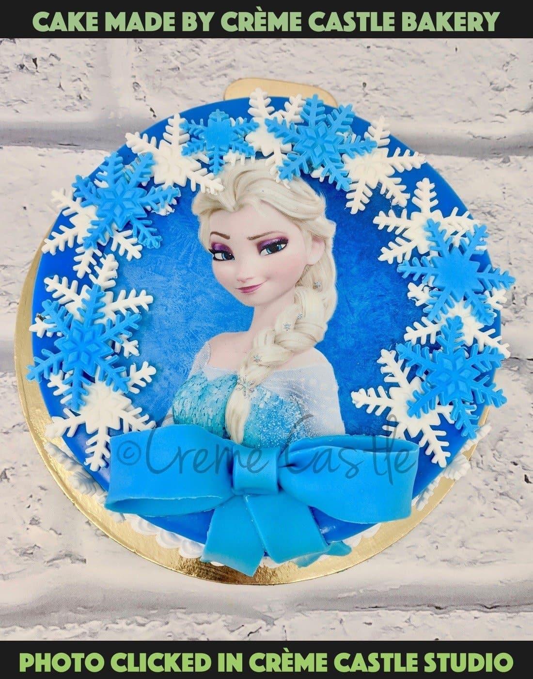 Elsa theme Cake. Frozen Snowflakes Cake. Noida & Gurgaon