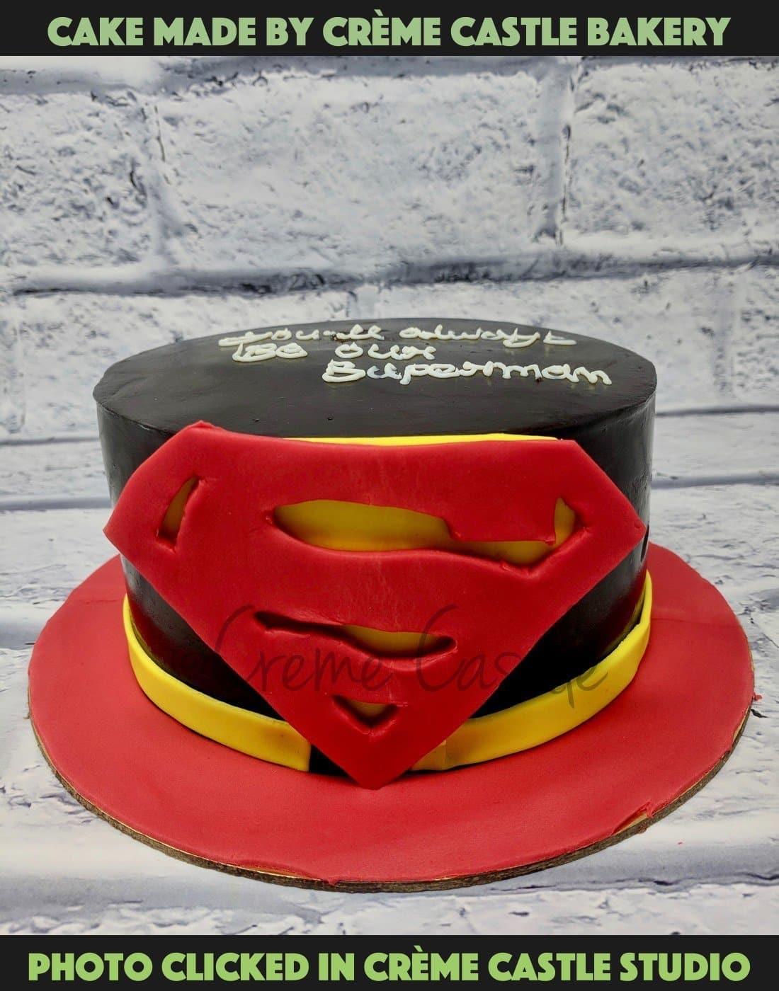 Superman Red Logo Cake. Cake Design For Boys. Noida & Gurgaon