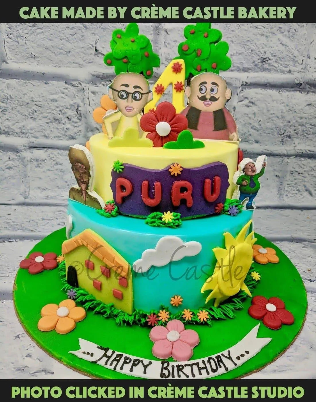 Motu Patlu Cake - Creme Castle