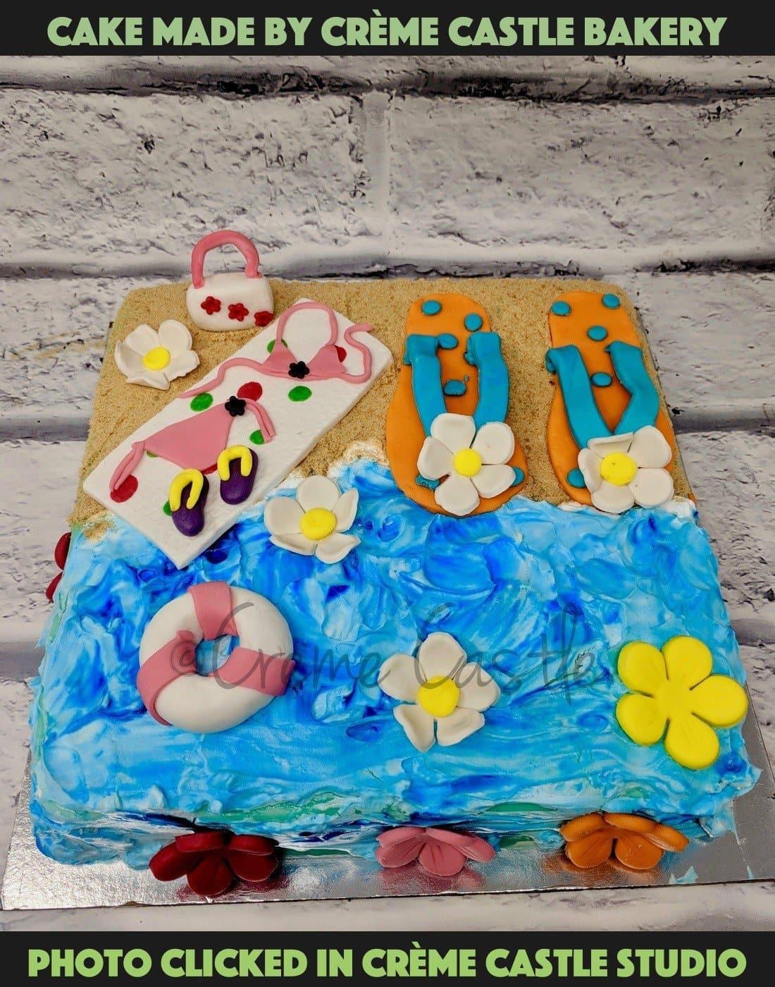 Welcoming summer with a fondant cake! • baste cut fold