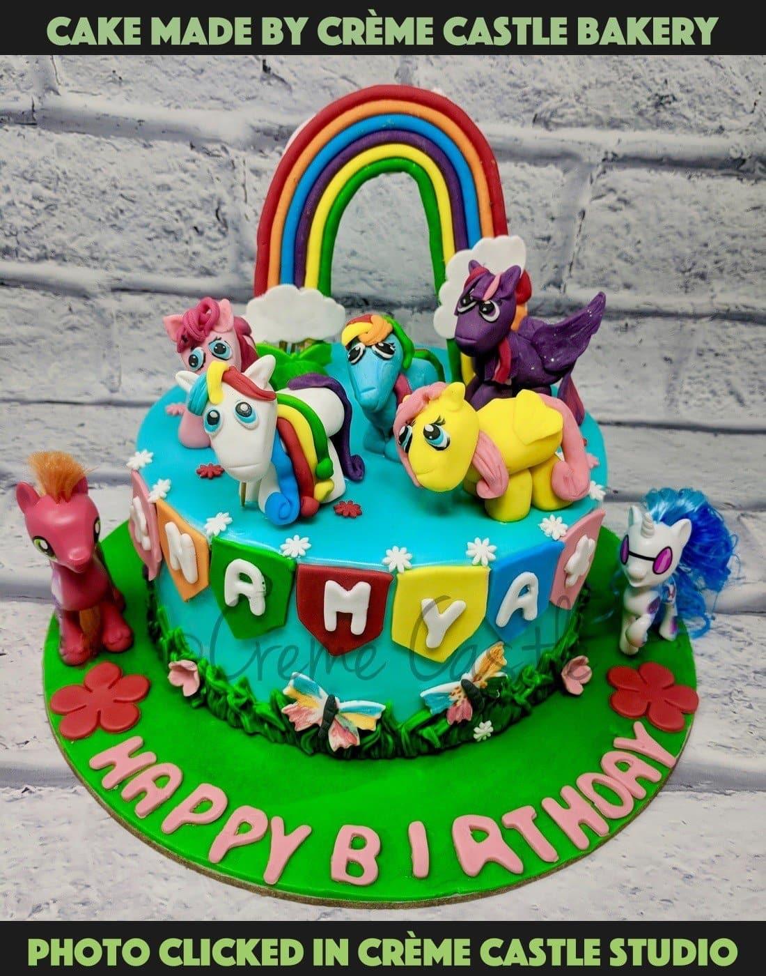 Unicorn and Rainbow Cake - Creme Castle