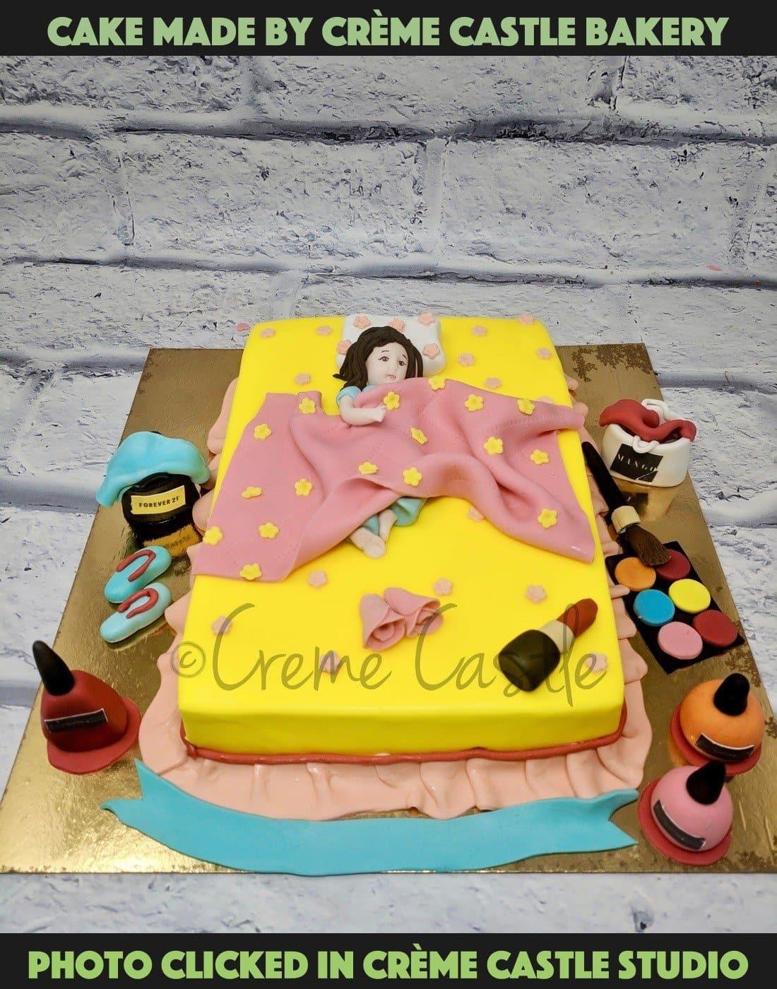 Lazy Girl Theme Cake - Birthday Cake Designs for Girlfriend - Customized Cake in Noida